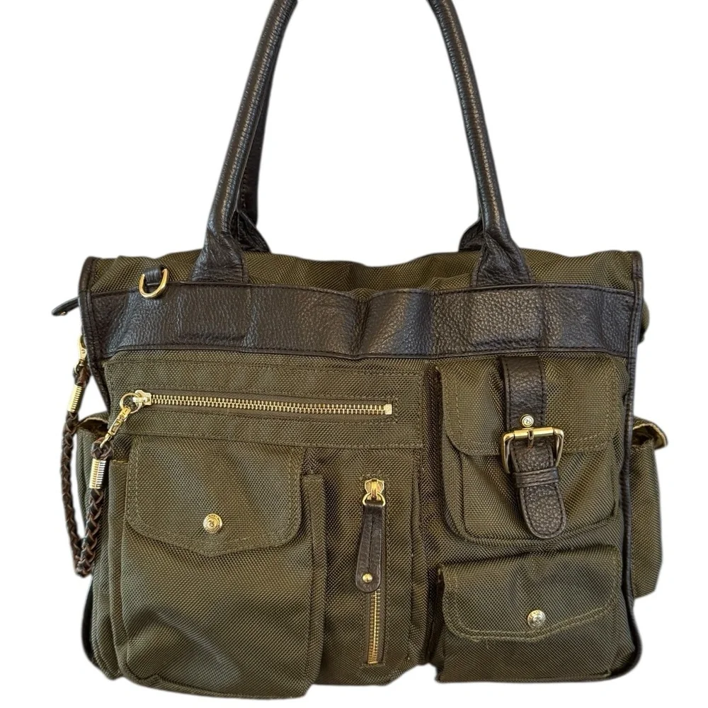 JPK Paris 75 Green and Black Messenger Bag